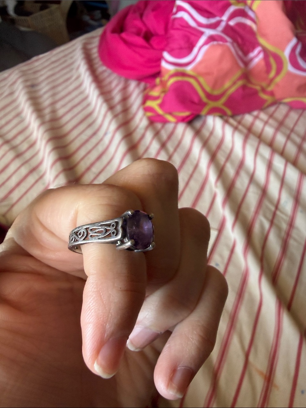 Sterling Silver Amethyst Ring - Purple Gemstone